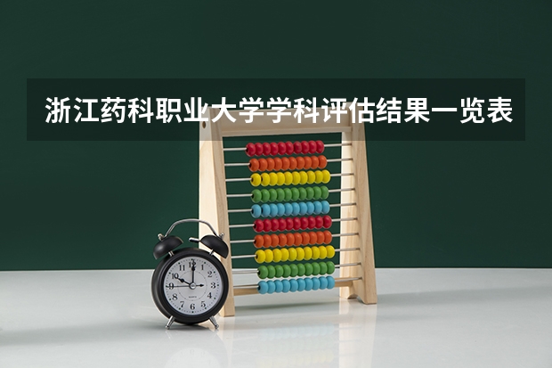 浙江药科职业大学学科评估结果一览表