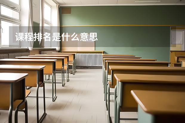 课程排名是什么意思