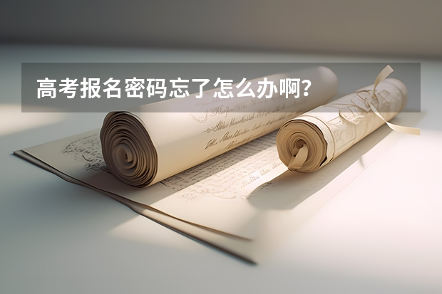 高考报名密码忘了怎么办啊？